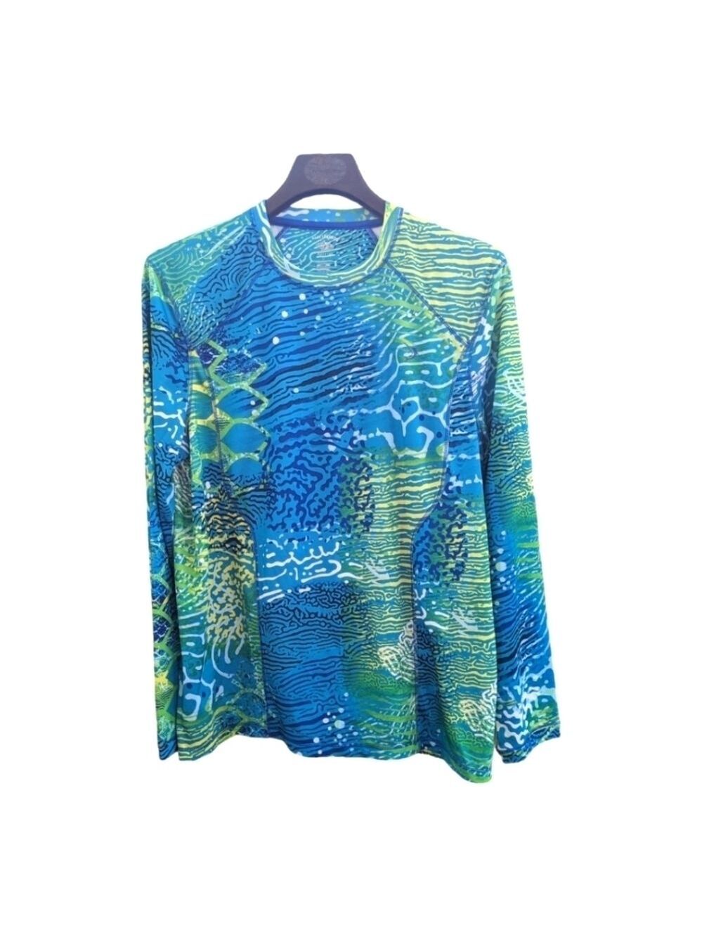 Reel Legends Freeline Tropical Fish Rash Guard Size Small EUC